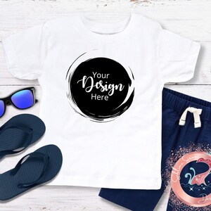 Kids White T-Shirt Mockup, Toddler Shirt Mockup, Boys SVG T-Shirt Mockup, Bella Canva 3001 Child T-Shirt Flat Lay, Toddler Flat Lay Tee