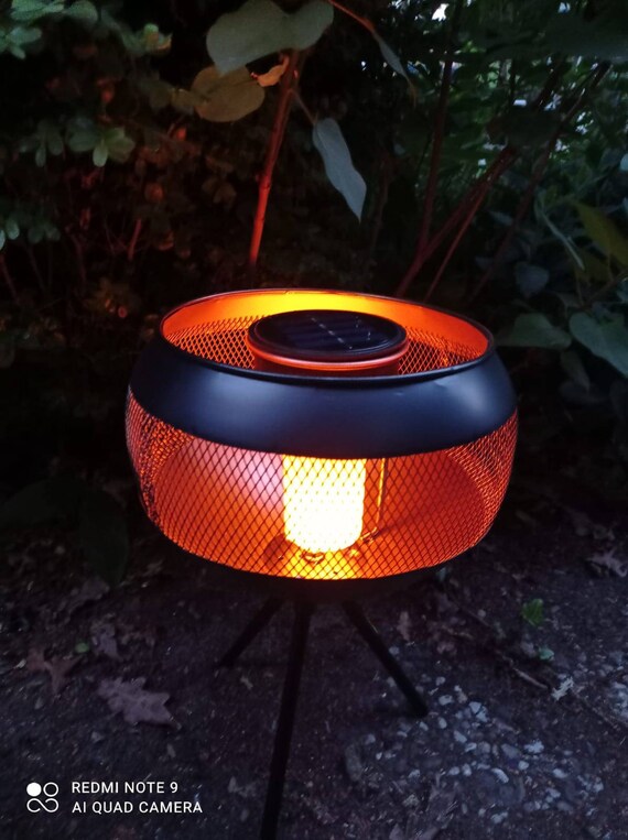 Solar Lamp Fire Basket Effect Accent Light Outdoor Lighting - Etsy