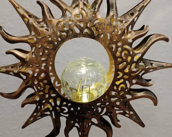 Solar lamp garden sun metal