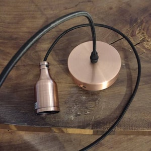 Hanging lamp copper-colored socket E27 counter lighting