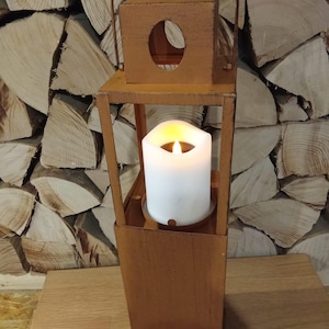 Solar Lamp Garden Lantern Rust Look Candle