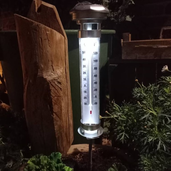 Garden solar lamp thermometer temperature light