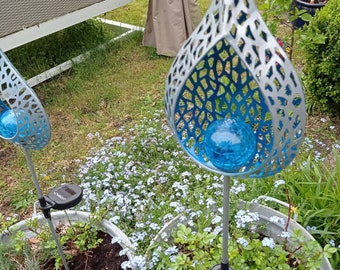 Garden solar lamp, decorative garden lighting and string lights, conservatory, outdoor and gardening lighting, metal decorative garden decor