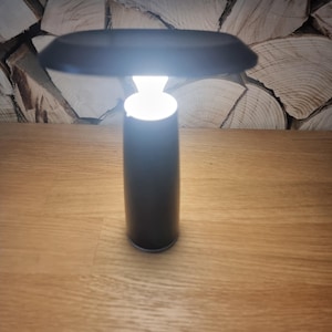 Battery table lamp black mushroom USB