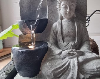 Fontaine d'intérieur Bouddha avec éclairage LED