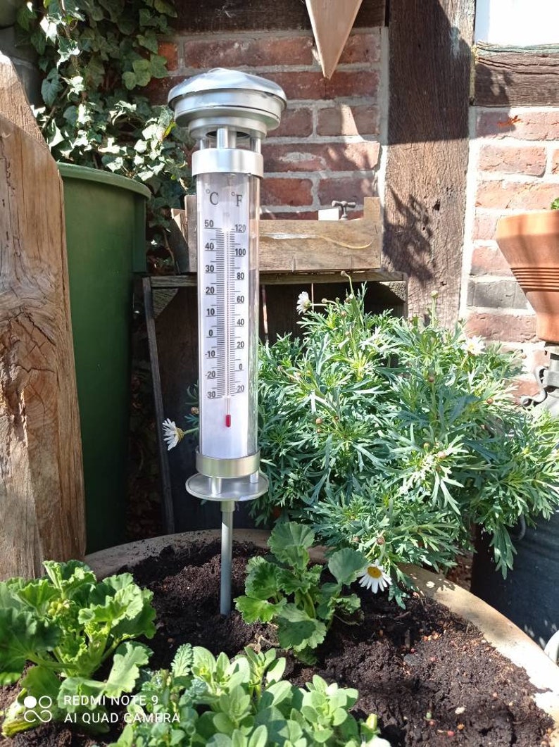 Gartensolarlampe Thermometer Temperatur Licht imagem 2