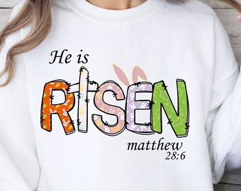 He is Risen png,Matthew 28:6,Risen png,retro easter doodle png,Easter Christian Png,Easter bible verse png,Risen doodle png,retro easter png