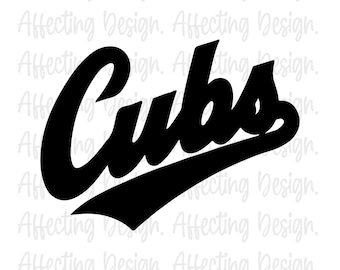 Cubs Baseball Svg, Go Cubs Svg, czcionka Retro Sports Jersey, logo zespołu Cubs. Wektorowy plik do cięcia Cricut, sylwetka, Pdf Png Dxf Eps.
