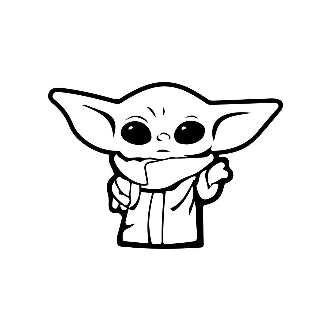 Baby Yoda SVG Baby Yoda Clipart for Cricut and Silhouette Png/dxf/eps