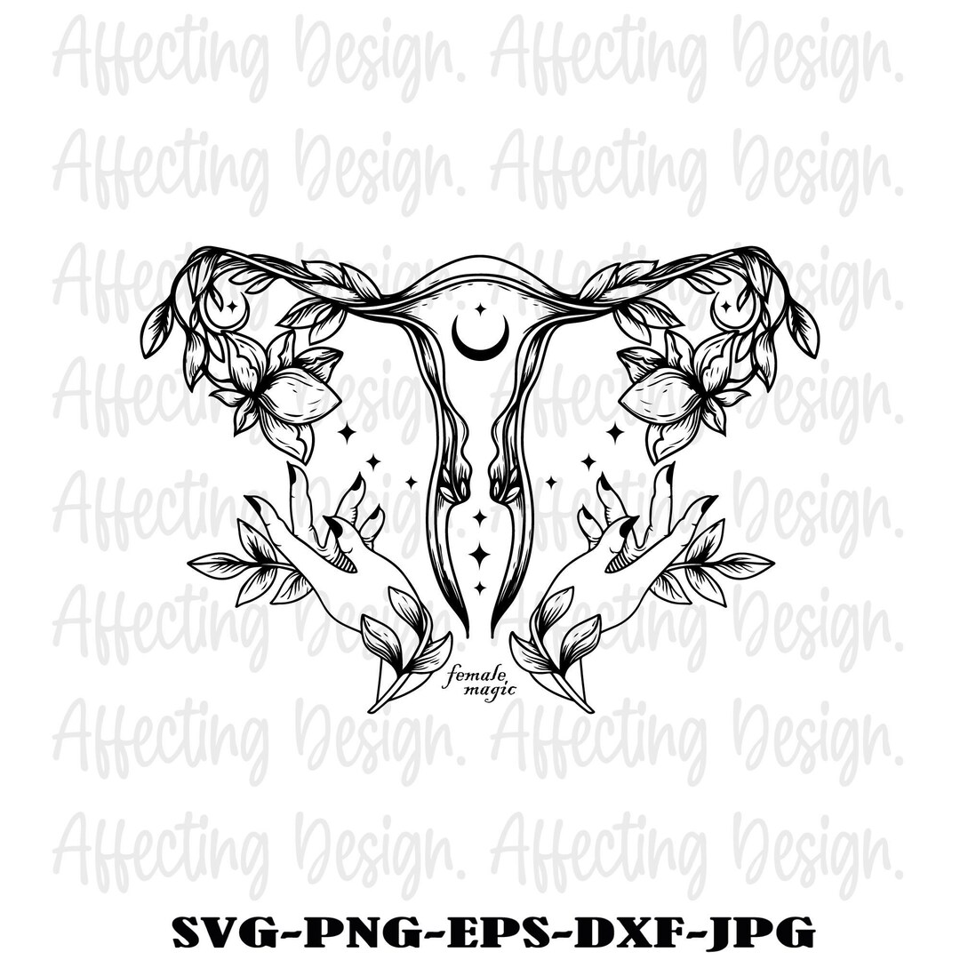 Floral Uterus Svg, Uterus With Flowers Svg, Flower Svg, Uterus Cut File