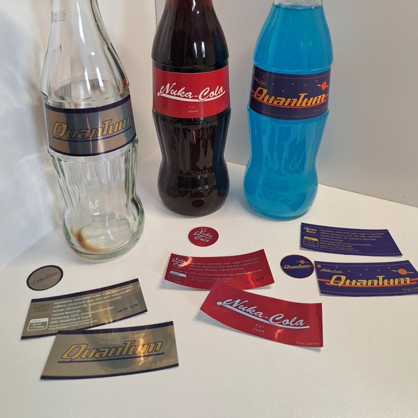 Nuka Cola Label Quantum Cola  Fallout  For Fans Sticker Label Fan Art Nuka Bottle Replica Cosplay Fallout Sticker Party Quantum Bottle