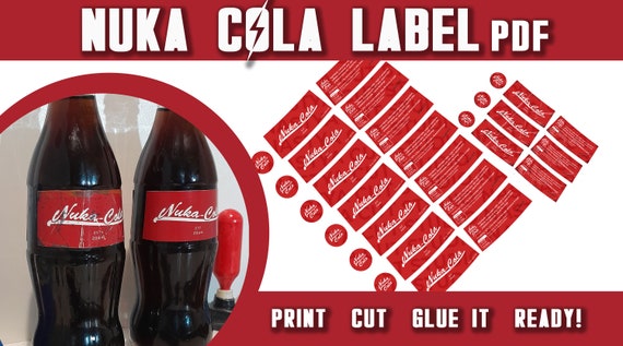 Cola Label  inspired For Fans Pdf Label Printable Digital Paper Fan Art Nuka Bottle Replica Cosplay Fallout inspiration Party