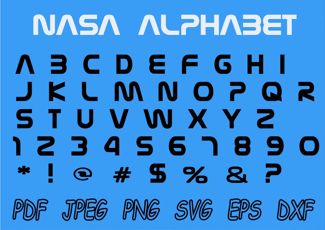 NASA Alphabet SVG, Svg Party Style Font, Svg Letters PNG, Customize