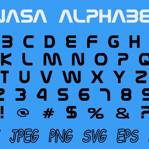 NASA Alphabet SVG,  Svg Party Style Font, Svg Letters PNG, Customize Gift Svg, Vinyl Cut File, Printable Design Files, Astronomy font