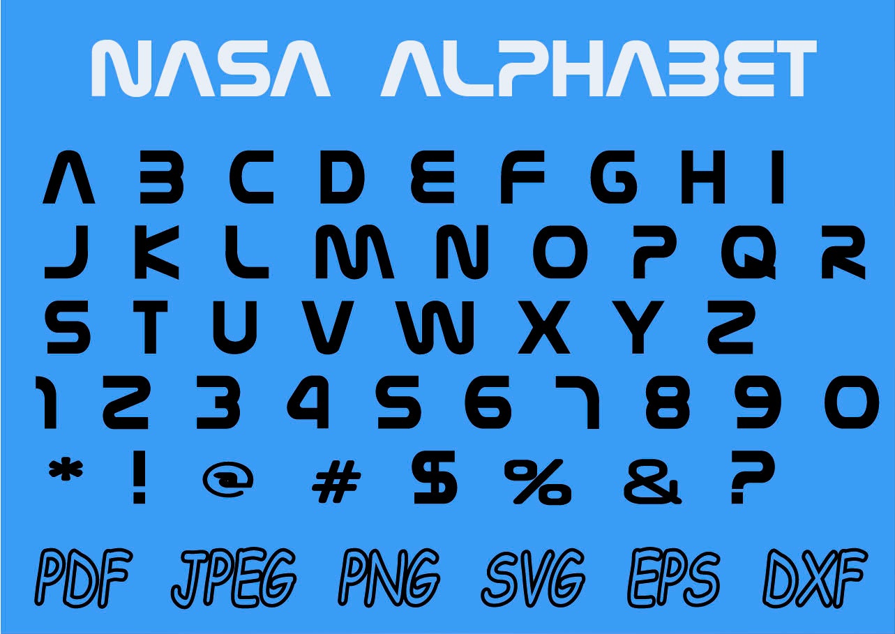 NASA Alphabet SVG, Svg Party Style Font, Svg Letters PNG, Customize Gift  Svg, Vinyl Cut File, Printable Design Files, Astronomy Font - Etsy