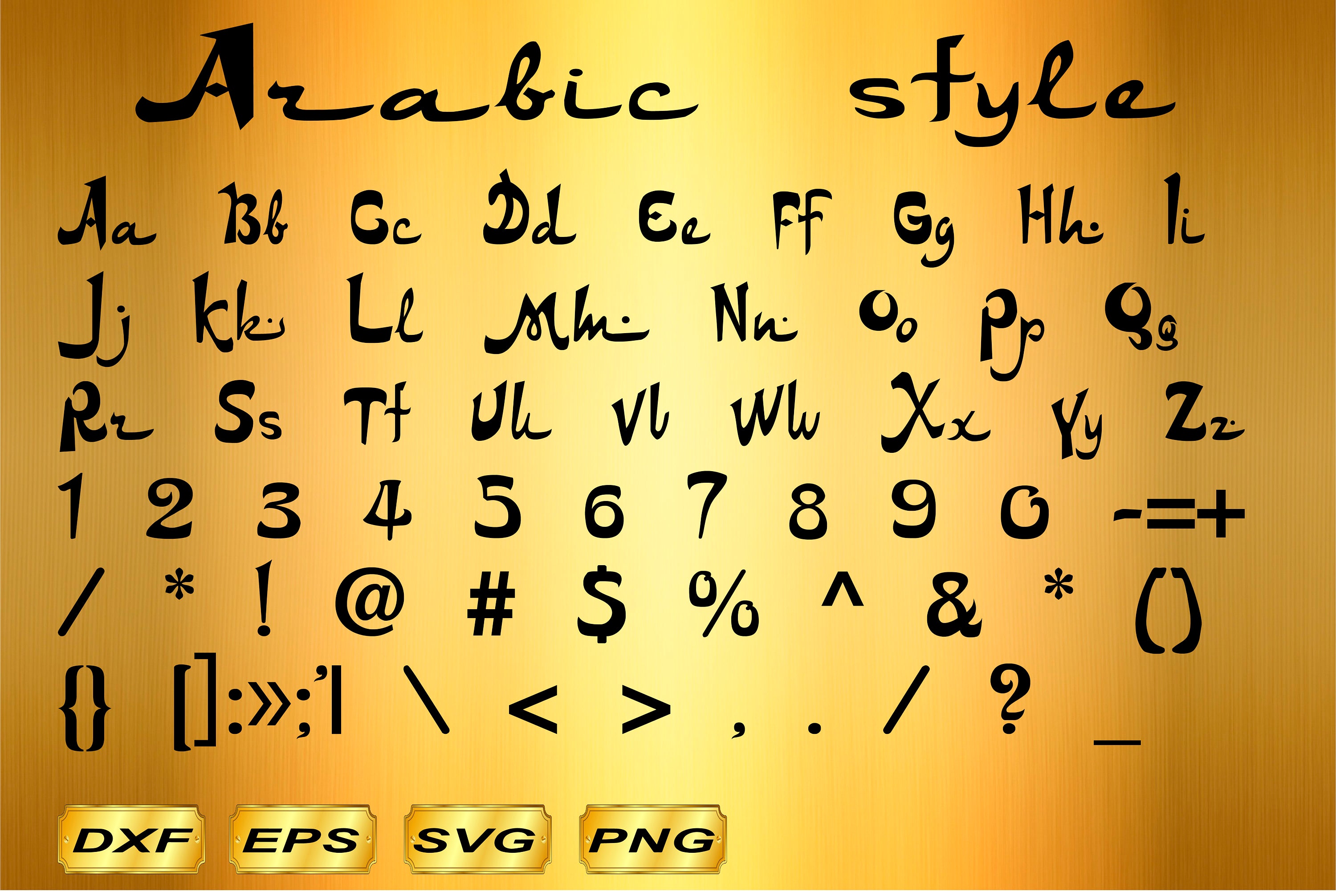 Alphabet Arabic SVG, Svg Arabic Style Font, Svg Letters, Customize Gift