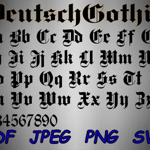 Deutsch Gothic Alphabet,  Svg Font, Svg Black Letters, Customize Gift Svg, Vinyl Cut File, Svg, Gothic font Printable Design Files, Old font