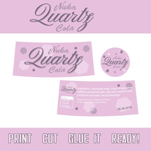 Etichetta Nuka Quartz Etichetta PDF Stampabile Fallout ispirato Per i fan Carta digitale Replica bottiglia Nuka Cola Cosplay Fallout ispirazione Festa