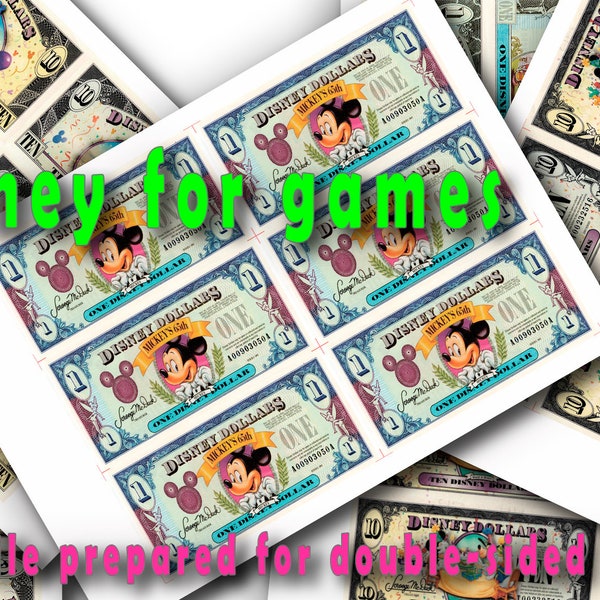 Learning Money Dollars for print Game Play Money for education Pdf files Cartoon money Dollars Paper download Printable High Resolution