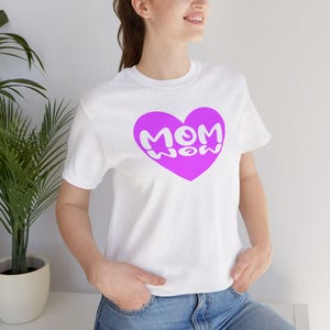 Mom Heart Tee - Unisex Jersey Short Sleeve T-Shirt, Gift for Mom, Mother&#39;s Day, Family Reunion, Casual Wear, Birthday Present