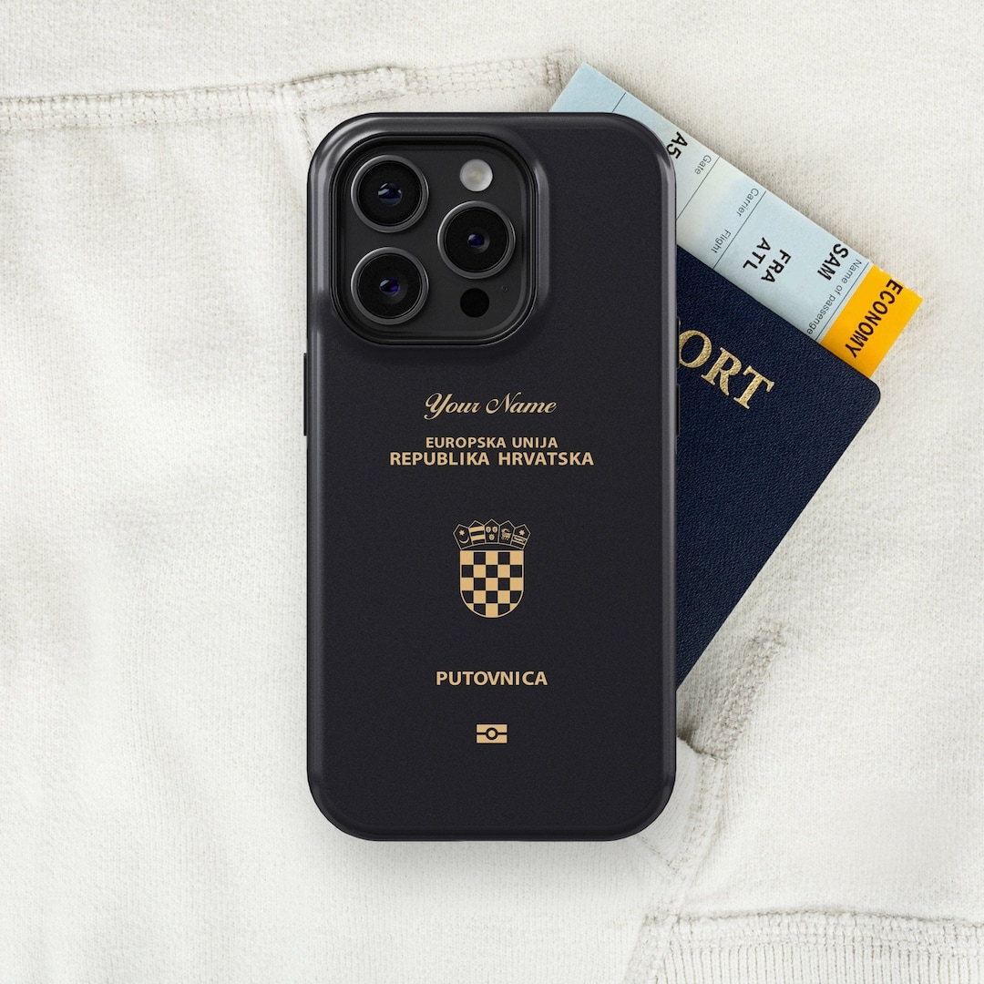 Kroatien Passport iPhone Hülle Hrvatska Passport, iPhone 15, 14, 13, 13