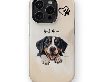 Greater Swiss Mountain  Dog Phone Case - iPhone 15/14/13/12/Pro/Max/Plus, Dog Mom Case, Custom Dog Cover, Dog Portrait, Magsafe Case