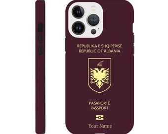 Albania Passport iPhone Tough Phone Case, iphone 13 case,Smartphone Case, iphone 12 case,personalized iphone case,designer iphonecase