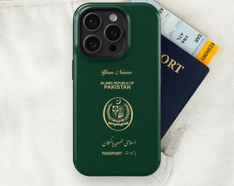Pakistan Passport - iPhone Though Case, iPhone 15, 14, 13, 13, Pro Max, Plus, Passport Phone Case, Travel Phone Case, MagSafe Case