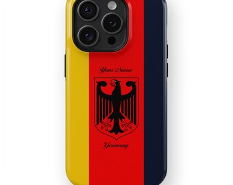 Germany Flag National Emblem - iPhone Tough Case 15/14/13/12/X/Pro/Max/Plus, Designer case, MagSafe Case