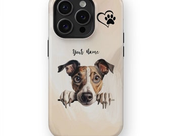 Greyhound Dog Phone Case - iPhone 15/14/13/12/Pro/Max/Plus, Dog Mom Case, Custom Dog Cover, Dog Portrait, Magsafe Case