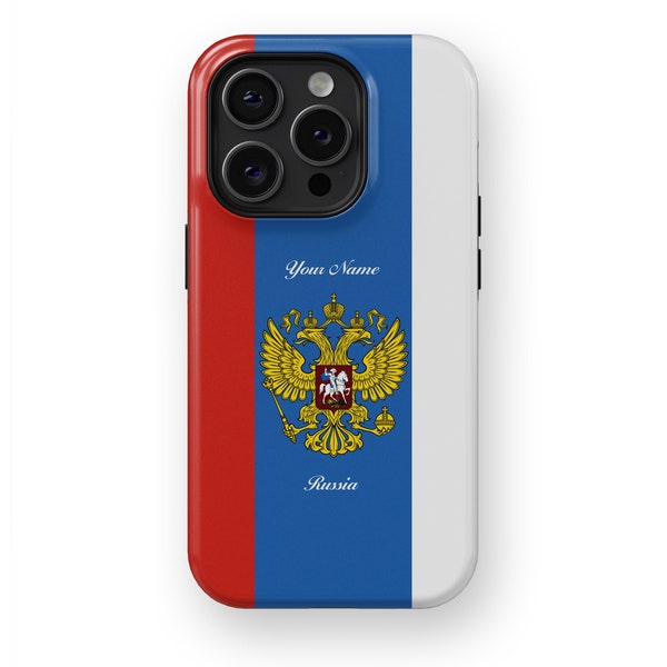 Russia Flag National Emblem - iPhone Case, 15/14/13/12/X/Pro/Max/Plus, Designer case, MagSafe Case