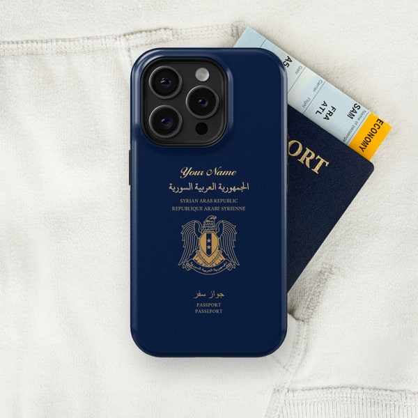 Syria Passport - iPhone Case, iPhone 15, 14, 13, 13, Pro Max, Plus, Passport Phone Case, Travel Phone Case, MagSafe Case