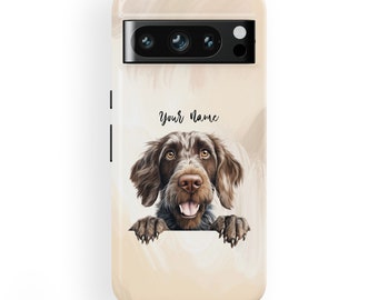 German Wirehaired Pointer Dog Phone Case - Google Pixel 8/7/6/Pro, Dog Mom Case, Custom Dog Cover, Dog Portrait, Gift for Dog lover