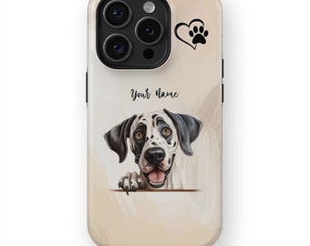 Great Dane Dog Phone Case - iPhone 15/14/13/12/Pro/Max/Plus, Dog Mom Case, Custom Dog Cover, Dog Portrait, Magsafe Case