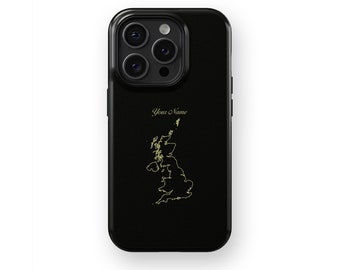 United Kingom Country Map - iPhone  Phone Case, iPhone 15, 14, 13, 12, Pro Max, Plus, Country Phone Case, Traveler Phone Case, MagSafe Case