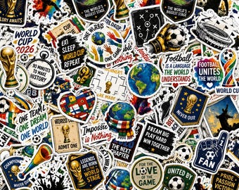 50 st vattentäta klistermärken till VM 2026 | Fotboll vinylklistermärken | Sportmatch