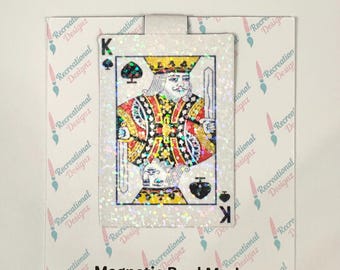 Holographic Playing Card Magnetic Bookmark: Poker Gift