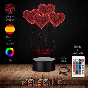 Benutzerdefinierte Herzlampe Acryl mit niedrigem Verbrauch RGB-LED-Sockel + Fernbedienung
