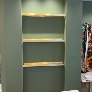 Custom Brass Floating Shelf: Handmade Modern Wall Decor