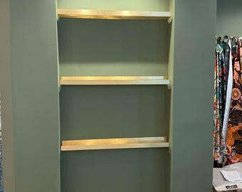 Custom Brass Floating Shelf: Handmade Modern Wall Decor