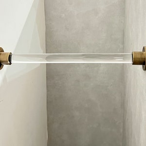 Modern Lucite Laundry Rod with Solid Brass Hardware Handmade Closet Rack