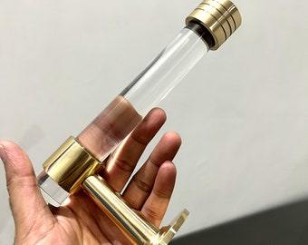Modern Brass & Lucite Toilet Paper Holder - Wall Mounted