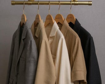 Customize Modern Brass Closet Rod Wall Mount Clothing Rack Storage