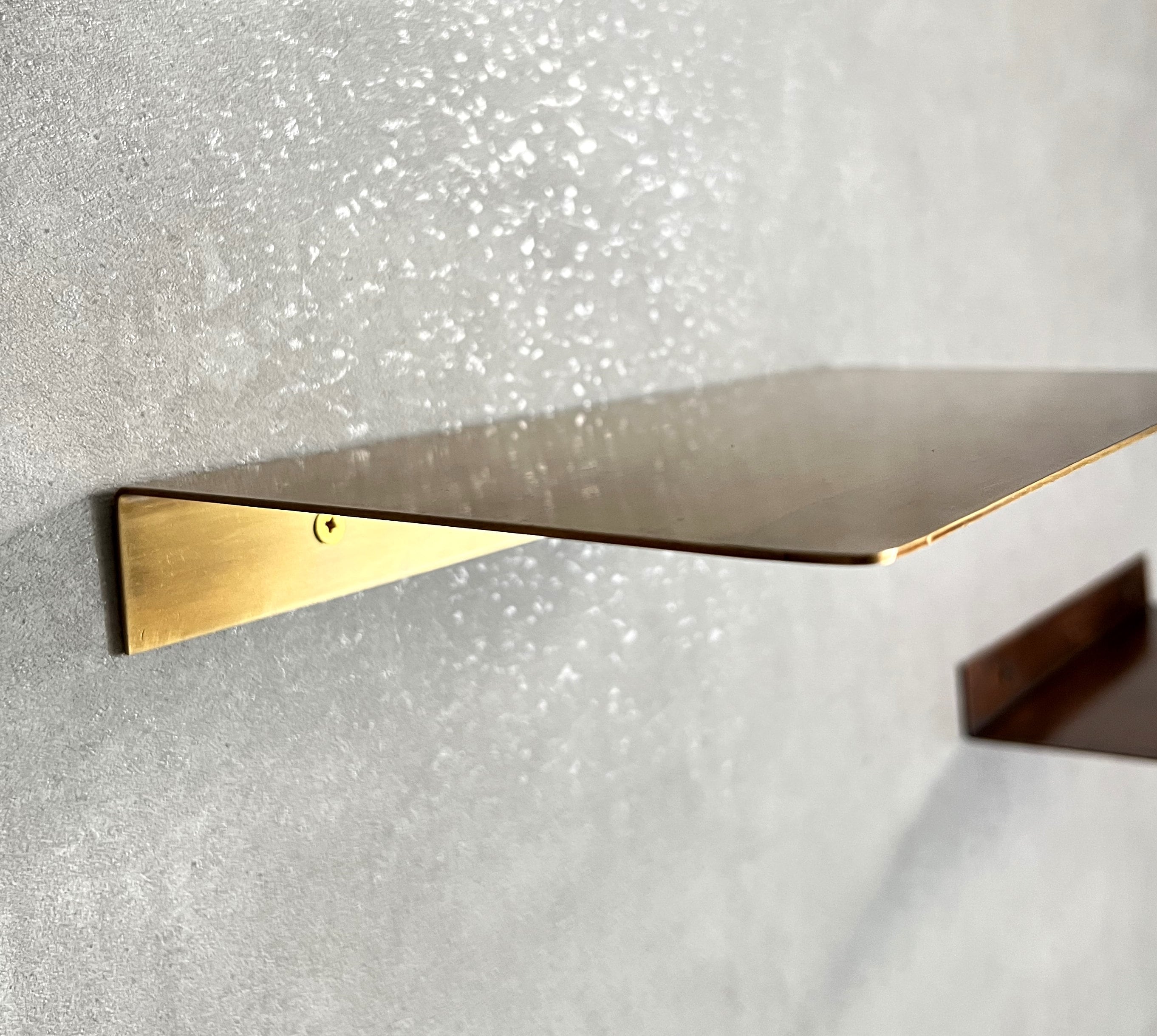 Handmade Solid Brass Floating Shelf - Antique Finish
