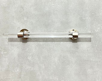 Handmade Lucite Towel Bar Solid Brass Hardware Lucite Towel Holders-Towl Bar-Towl Rack-Wall Mounted Towel Holder-Towel Bar For Bathroom