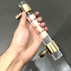 Custom Lucite Door Handle With Solid Brass Hardware- Lucite Door Pulls- Brass Handware-Lucite Hardware Door Handle