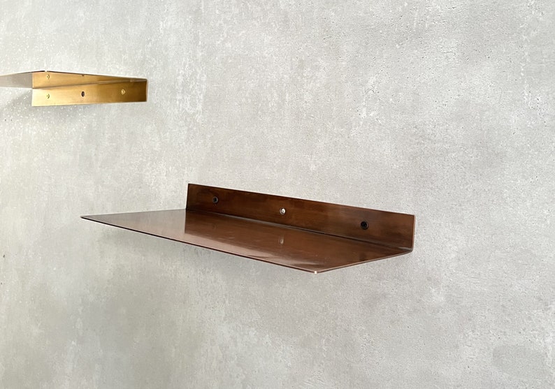 Handmade Solid Brass Floating Shelf Wall Mounted Wall Shelves Etsy