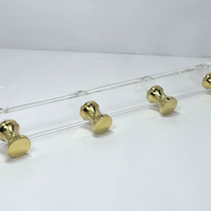 Brass Lucite Wall Hooks: Modern Coat Rack, Towel Hanger