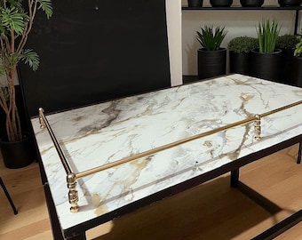 Custom Solid Brass Gallery Rail: Luxury Kitchen Countertop & Backsplash