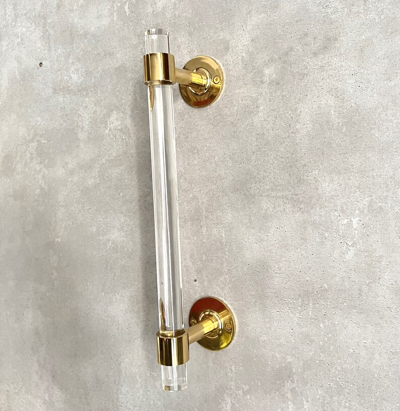 Solid Brass Hardware Lucite Door Pullmaine Gate Door Pull Etsy